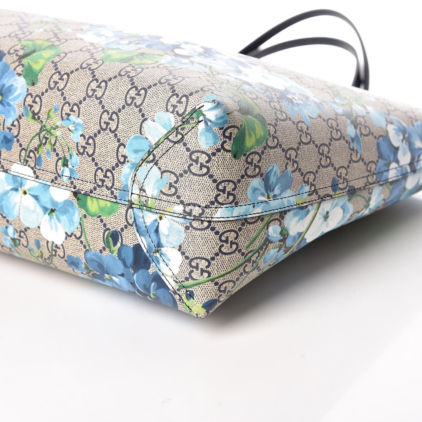 GG Supreme Monogram Blooms Medium Reversible Tote Beige Blue Navy