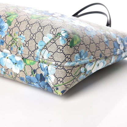 Gucci GG Supreme Monogram Blooms Medium Reversible Tote Beige Blue Navy 7 of 14