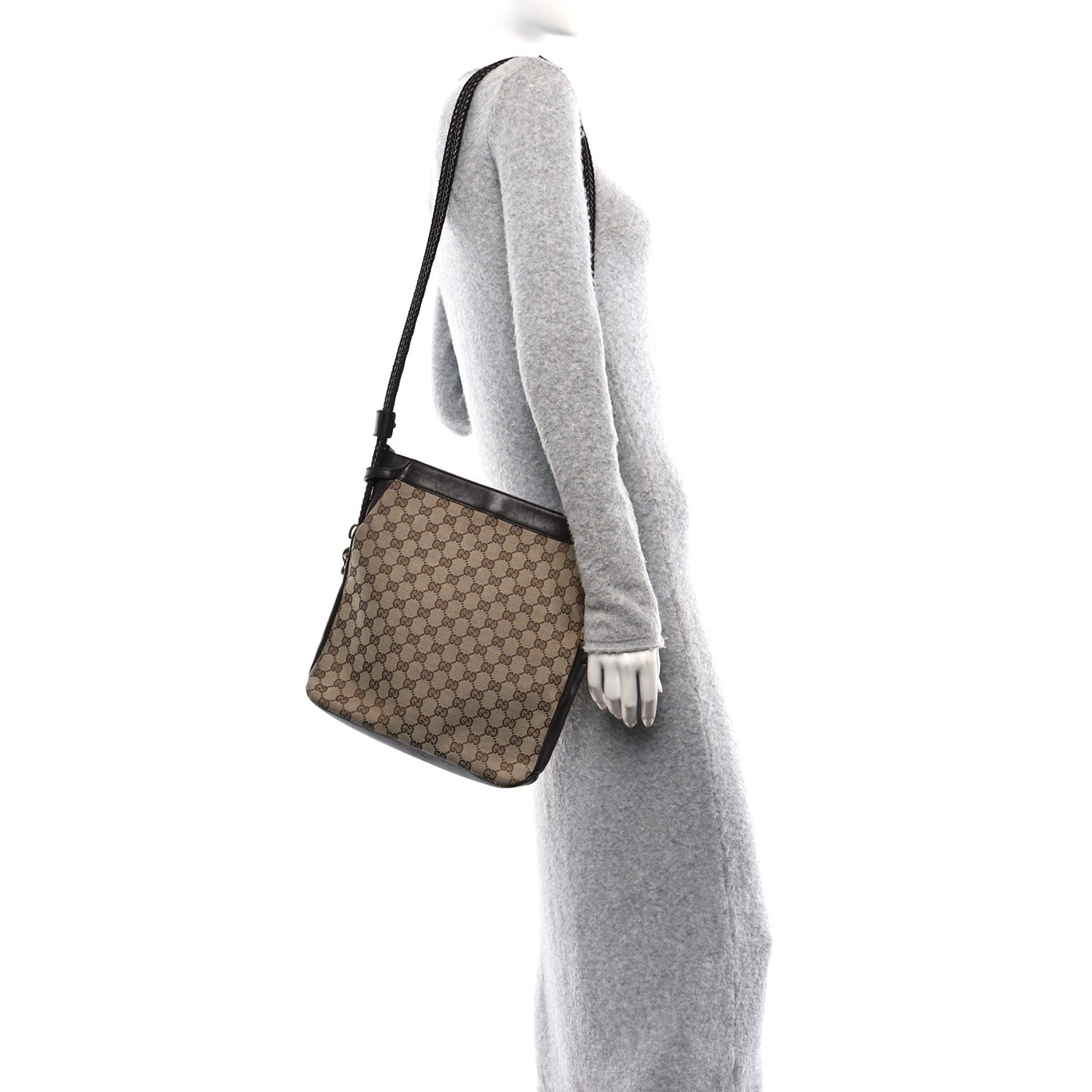 Monogram Braided Shoulder Bag Brown