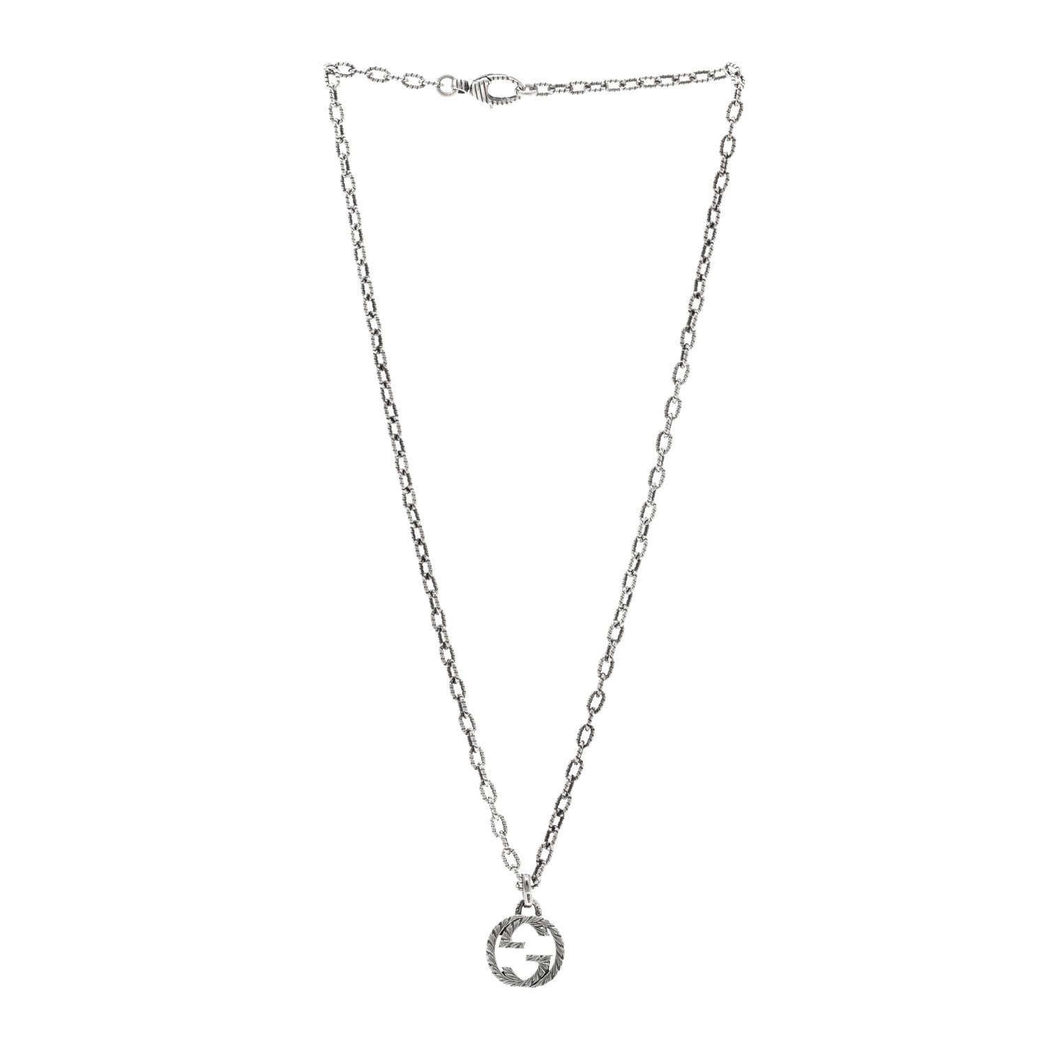 Gucci Sterling Silver Interlocking G Pendant Necklace 3 of 4