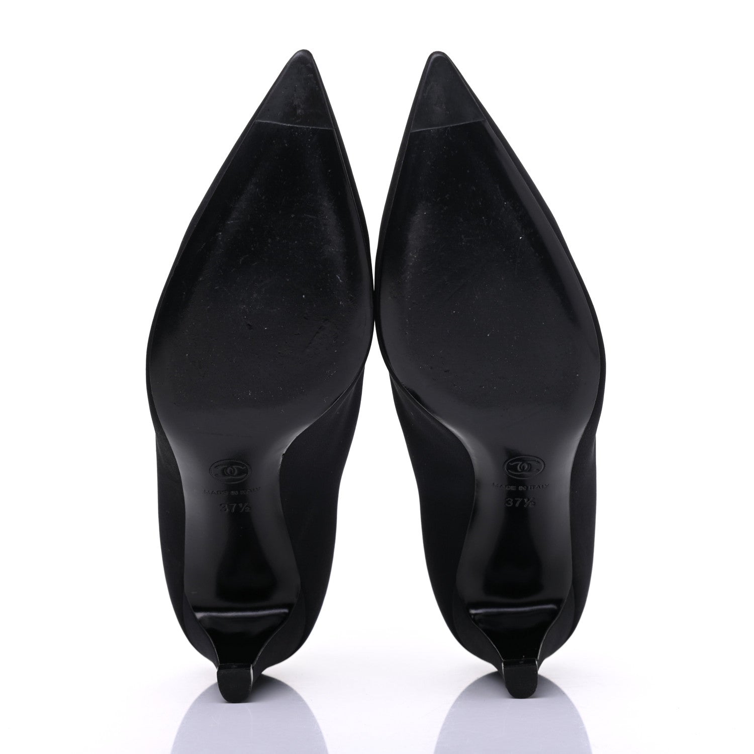 Chanel Satin Pumps 37.5 Black 5 of 13