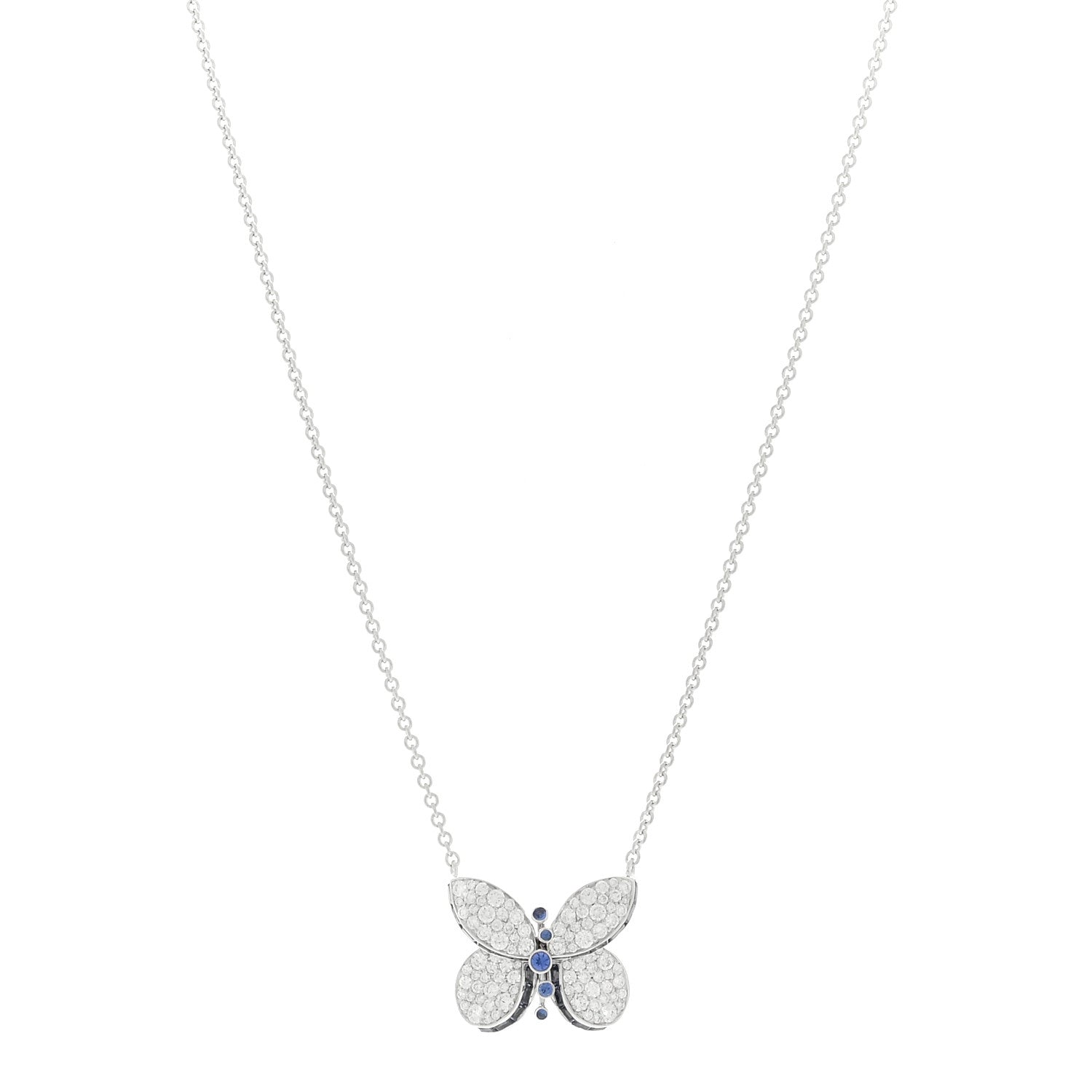 ダイアモンド　蝶 Graff 18K White Gold Diamond Blue Sapphire Baby Princess Butterfly