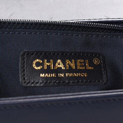 Chanel Lambskin Quilted New Medium Boy Flap Navy 6 of 9