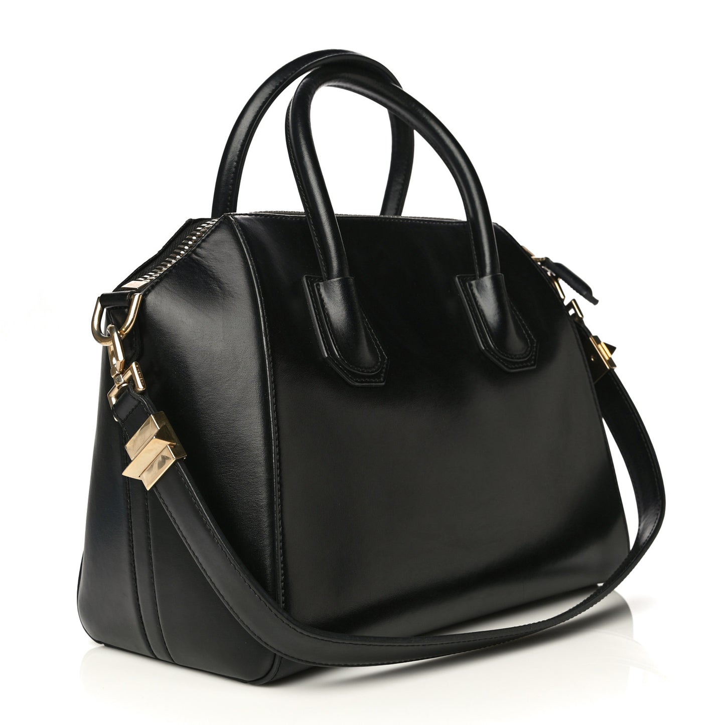Shiny Lord Calfskin Small Antigona Black