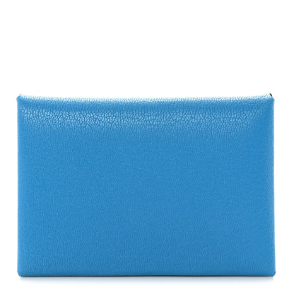 Hermes Chevre Mysore Calvi Duo Card Case Bleu Frida 1 of 7