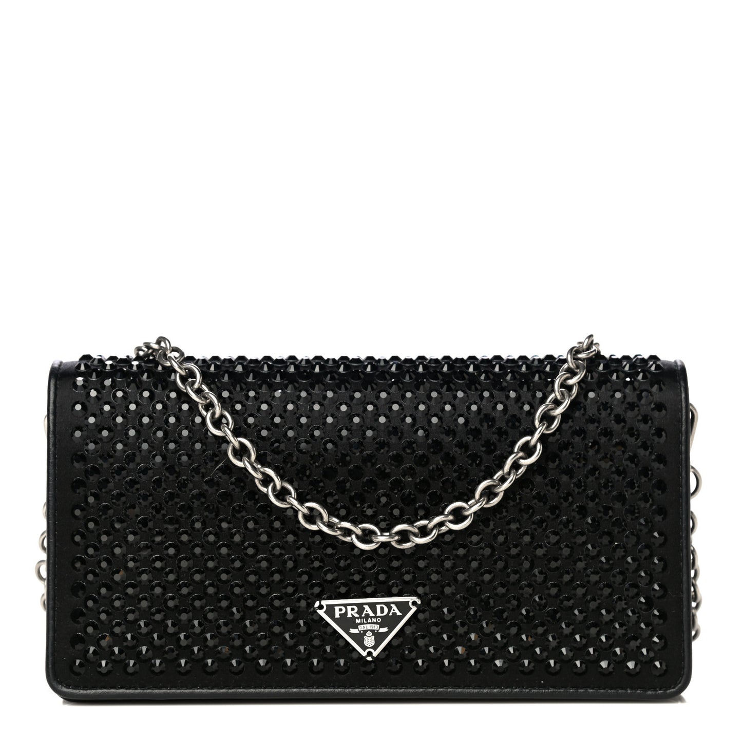 Crystal Mini Wallet Chain Black