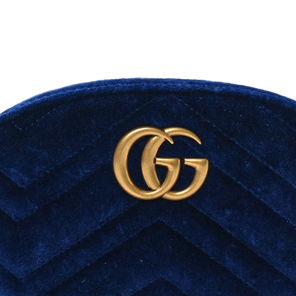 Gucci Velvet Matelasse GG Marmont Belt Bag 75 30 Cobalt Blue 10 of 12