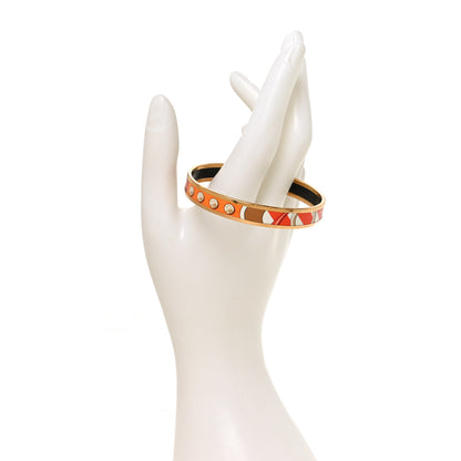 Hermes Enamel Printed Narrow Coaching Bracelet 62 Fibres Et Pelages 2 of 5