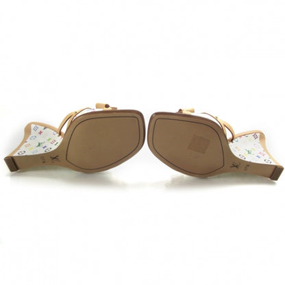 Louis Vuitton Monogram Multicolor Wedges 37.5 White 3 of 7
