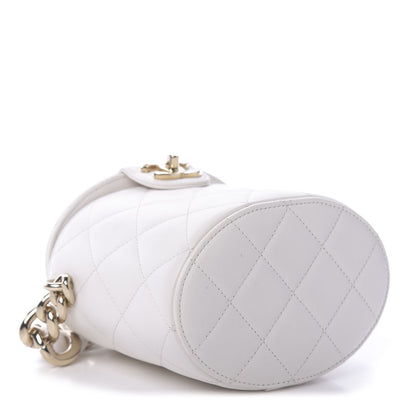 Chanel Lambskin Resin Elegant Chain Vanity Case White 4 of 12