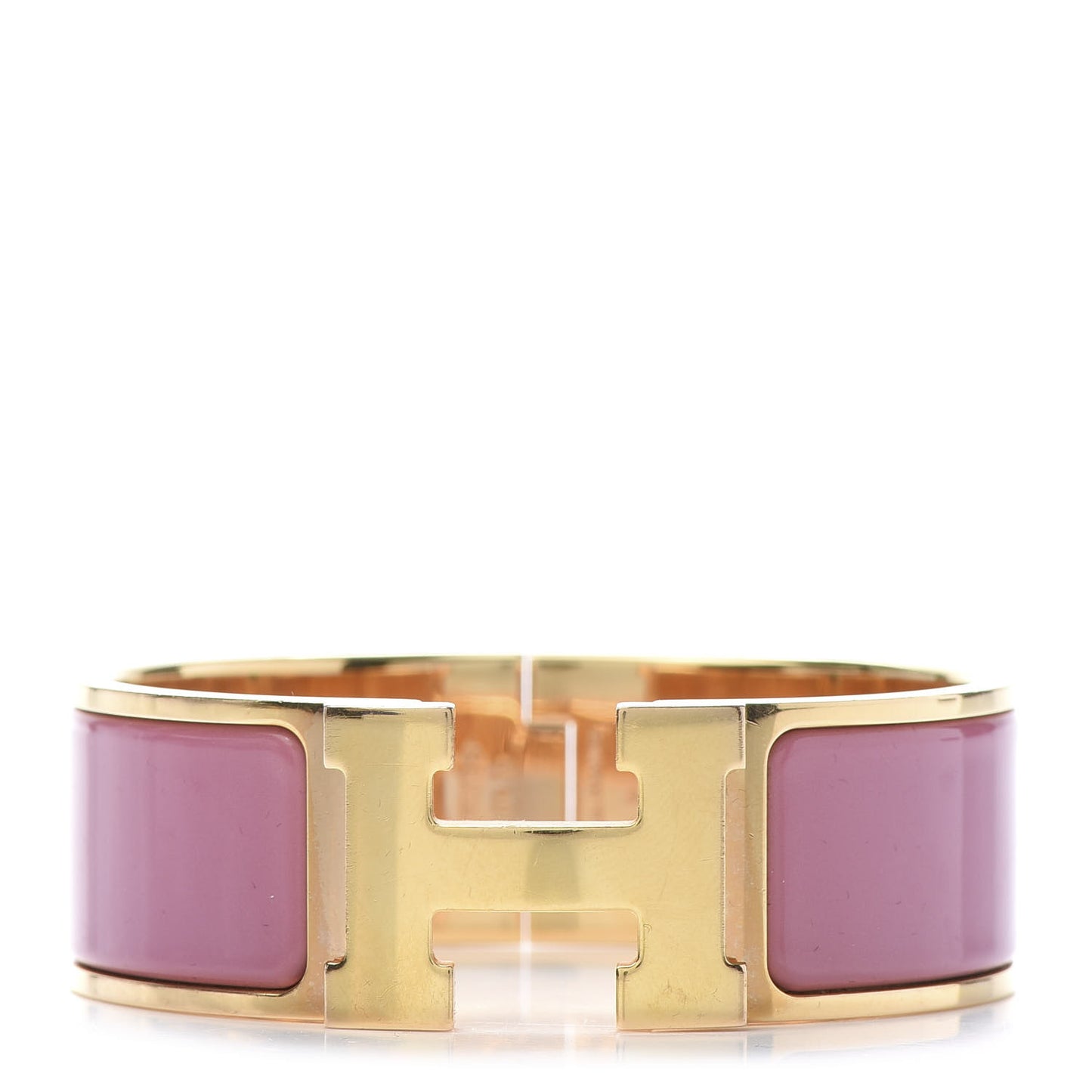 Enamel Wide Clic Clac H Bracelet GM Rose Velours