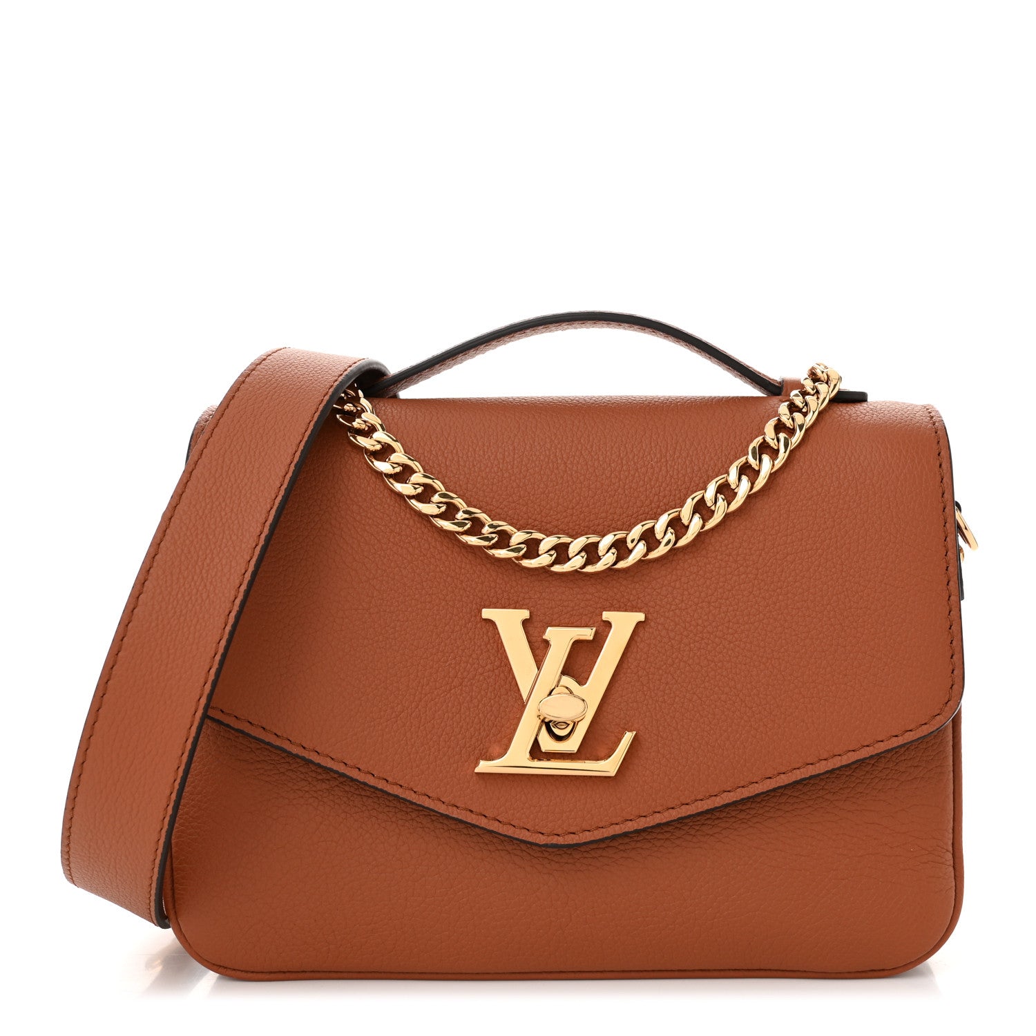 Louis Vuitton Grained Calfskin Lockme Oxford Cognac 1 of 10