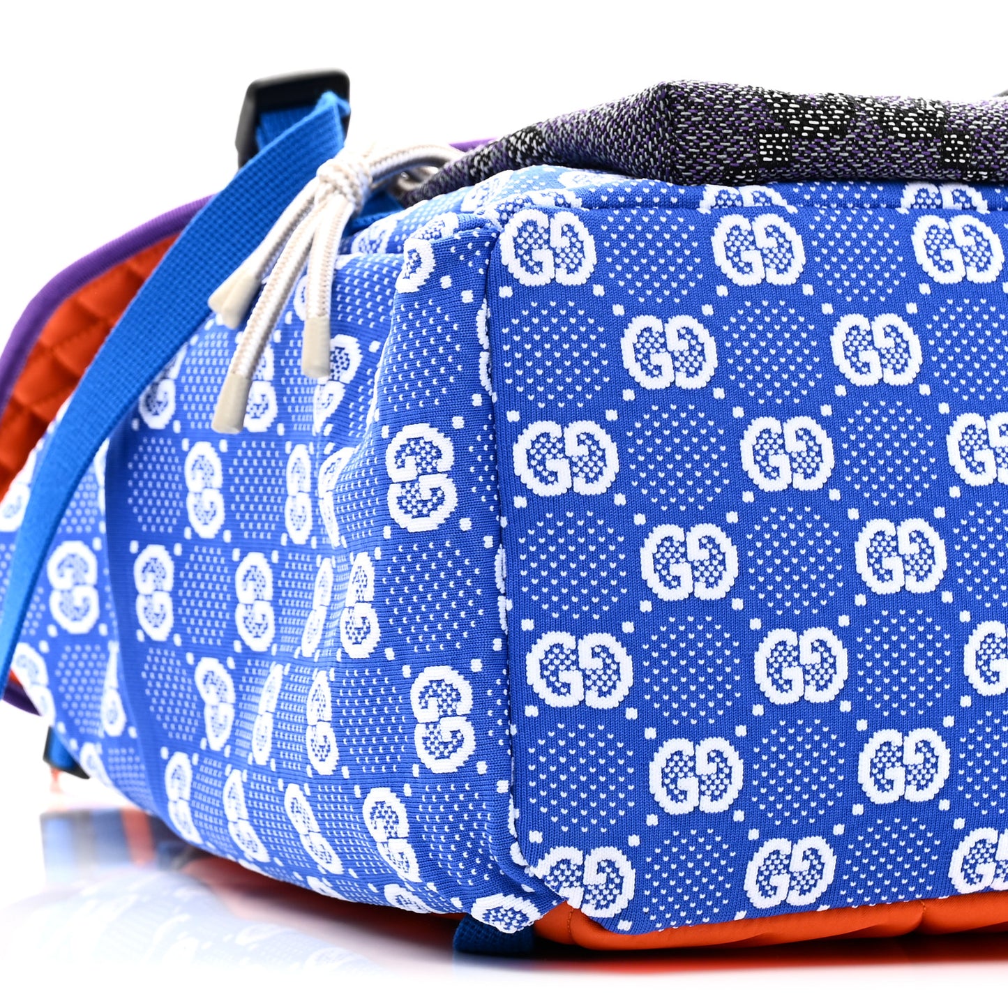 Jersey GG Monogram All Over Pan Sport Double Buckle Backpack  Blue Multicolor
