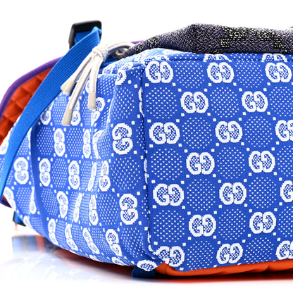 Gucci Jersey GG Monogram All Over Pan Sport Double Buckle Backpack  Blue Multicolor 9 of 10