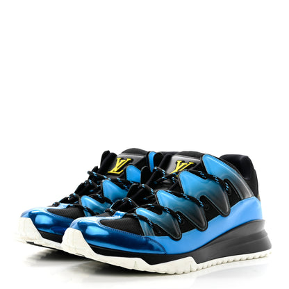 Louis Vuitton Calfskin Mens Zig Zag Sneakers 11.5 Black Blue 3 of 14