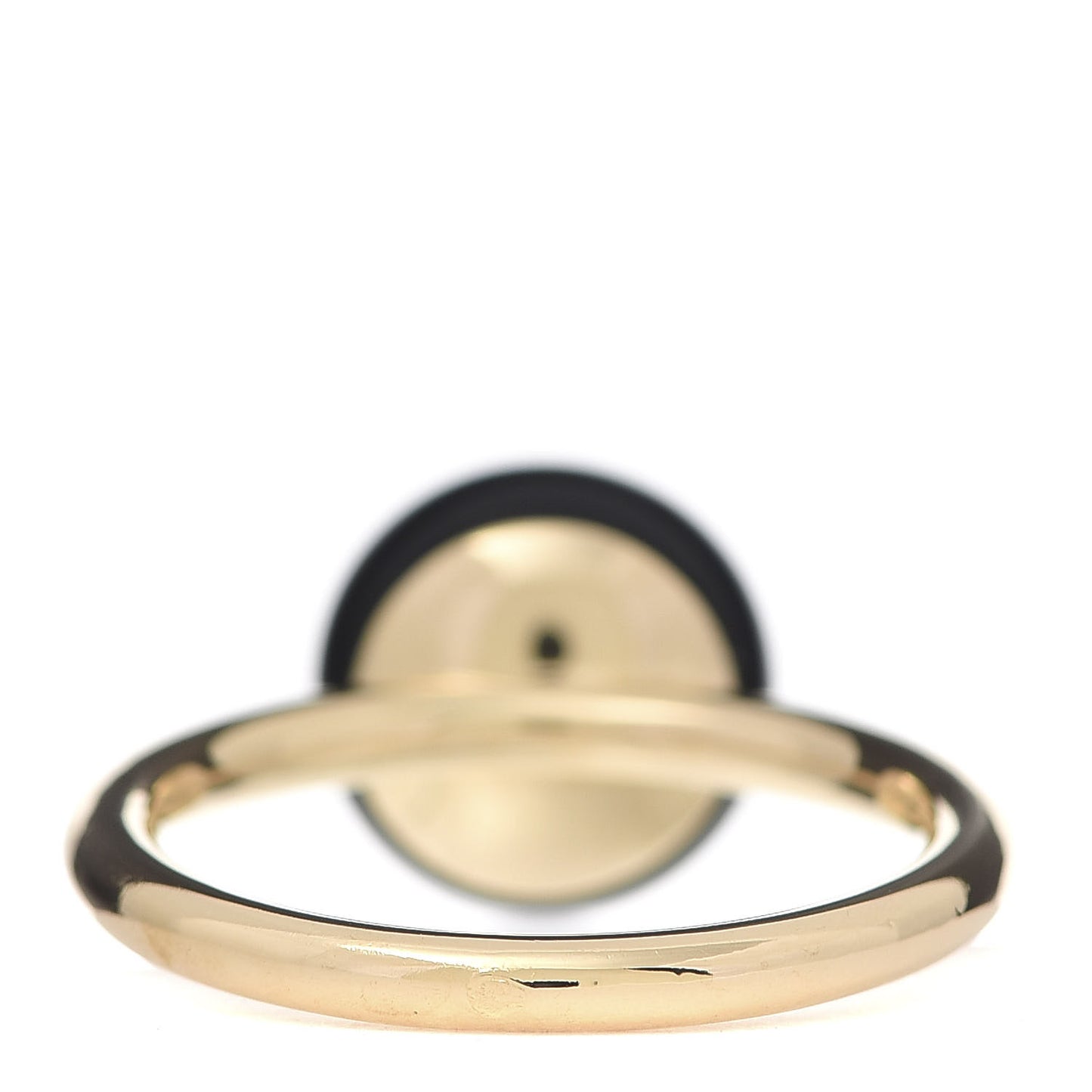 18K Yellow Gold Diamond Black Onyx Idylle Blossom Ring 54 7
