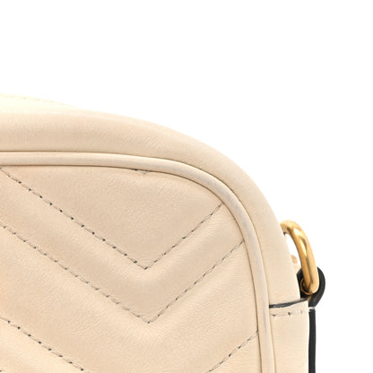 Gucci Calfskin Matelasse Mini GG Marmont Chain Shoulder Bag White 19 of 19