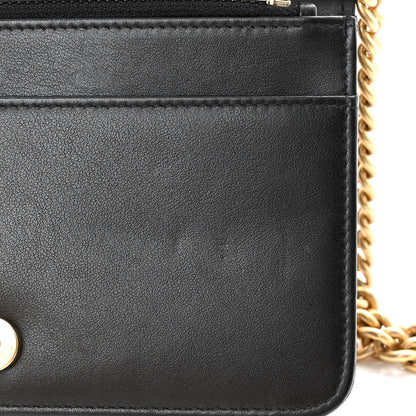 Chanel Caviar Quilted Boy Wallet On Chain WOC Black 14 of 14
