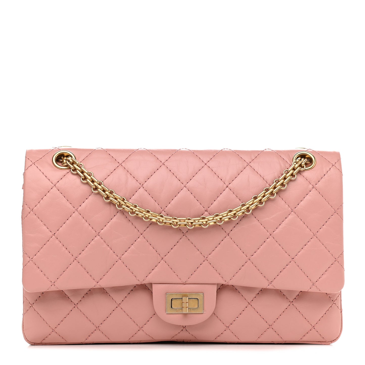 Aged Calfskin Quilted 2.55 Reissue 226 Flap Pink