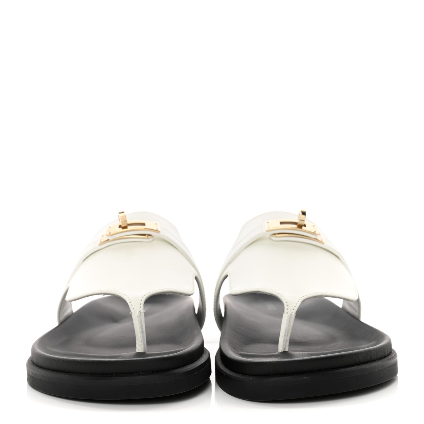 Calfskin Womens Empire Sandals 39.5 White