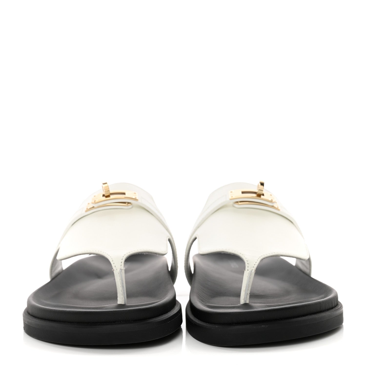 Hermes Calfskin Womens Empire Sandals 39.5 White 2 of 9