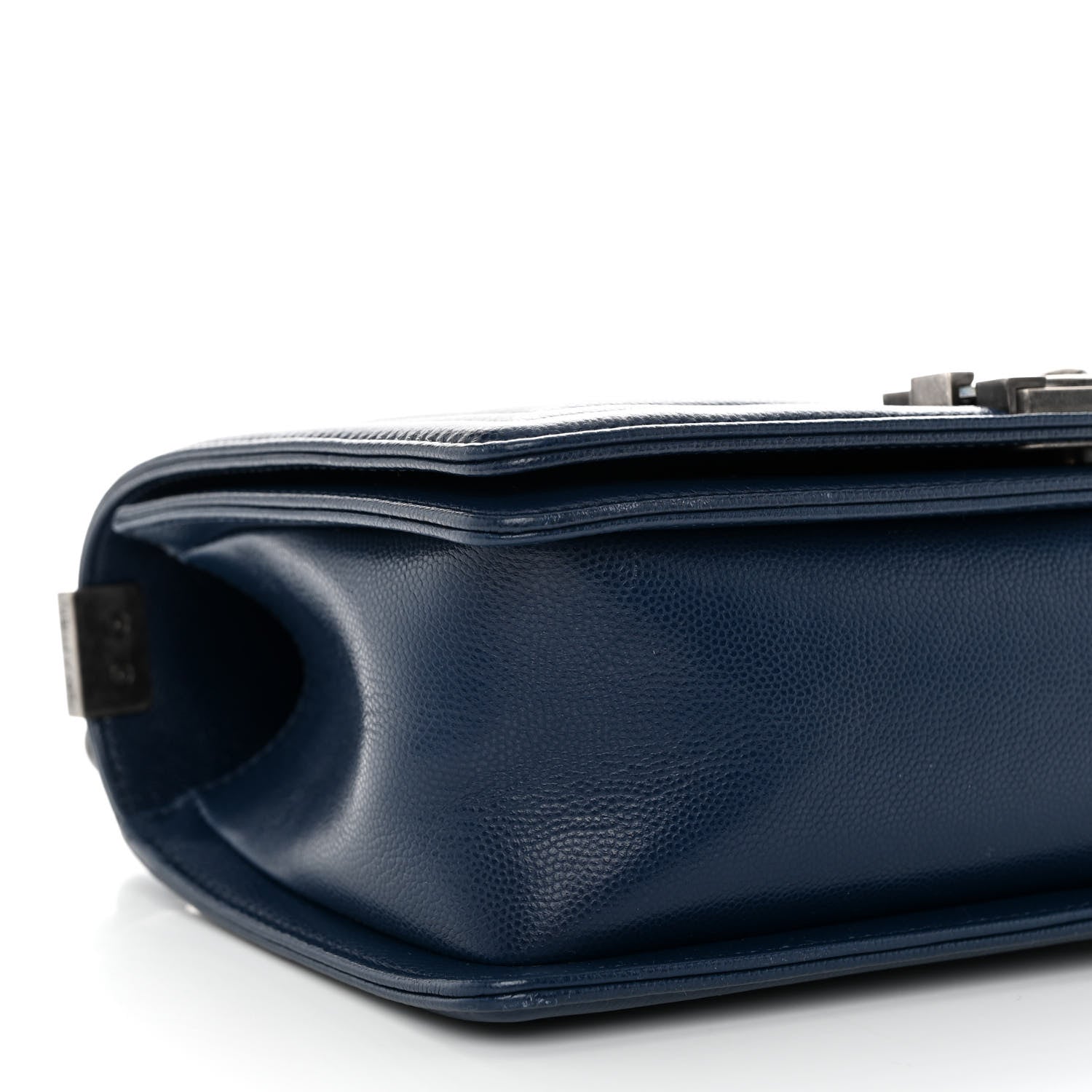 Chanel Caviar Chevron Quilted Medium Boy Flap Navy 9 of 10