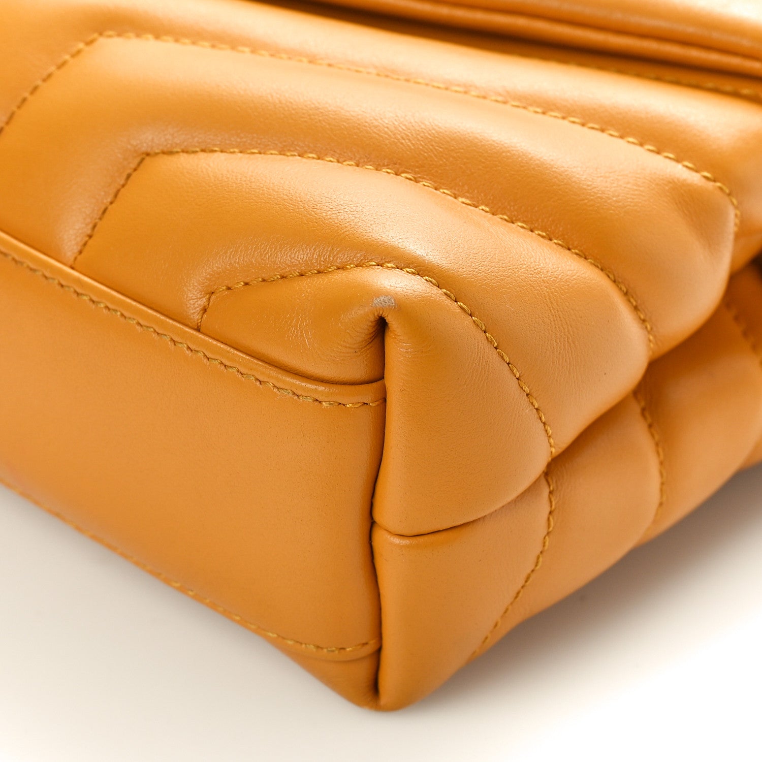 Saint Laurent Calfskin Y Quilted Monogram Toy Loulou Crossbody Bag Cheddar 10 of 12