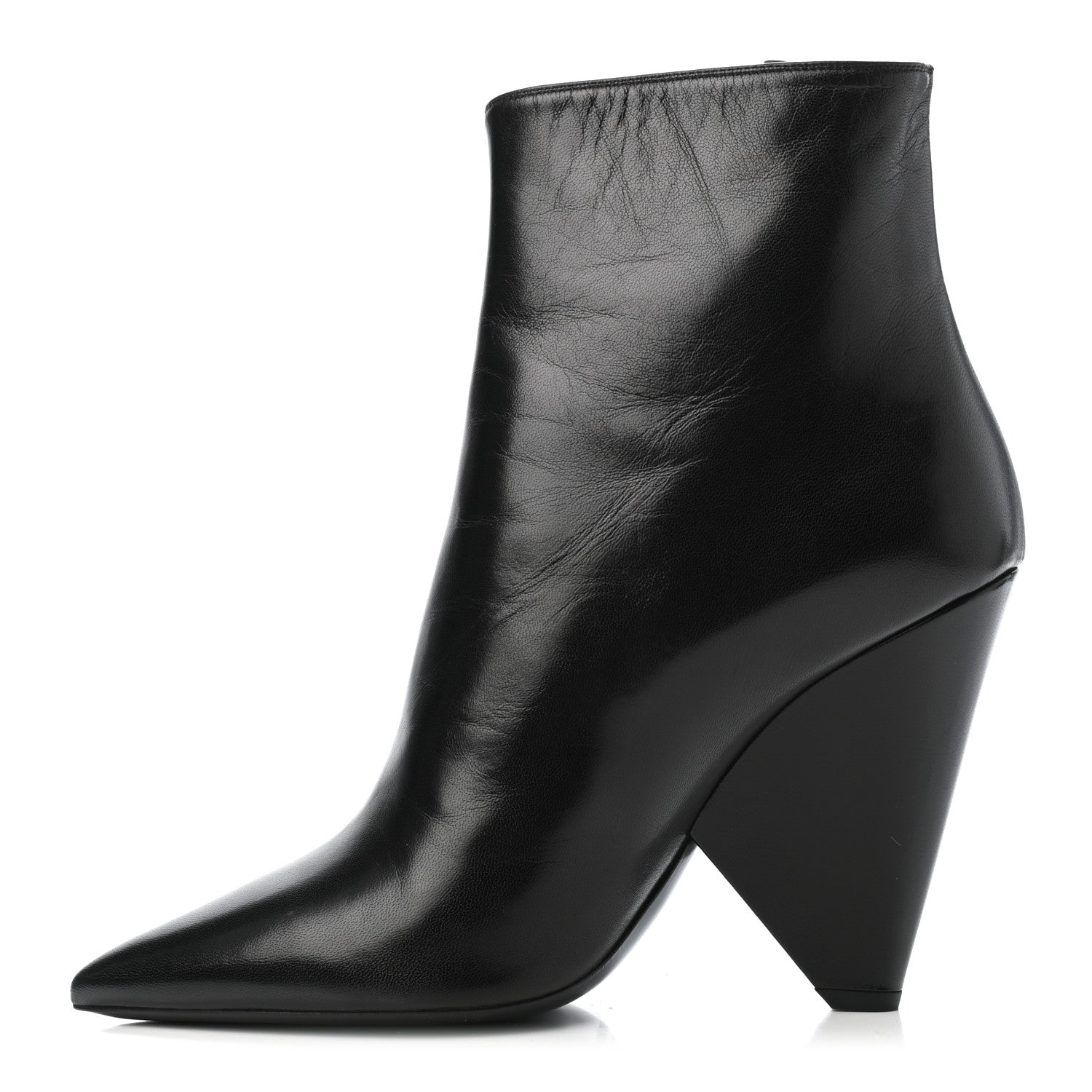 Saint Laurent Calfskin Niki 105 Wedge Booties 40 Black 1 of 4