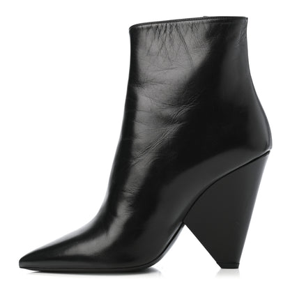Saint Laurent Calfskin Niki 105 Wedge Booties 40 Black 1 of 4