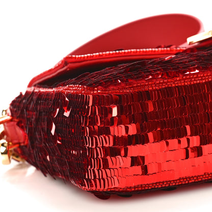 Fendi Sequin Paillettes Vitello Grace Sex and the City Baguette Mattone 7 of 8