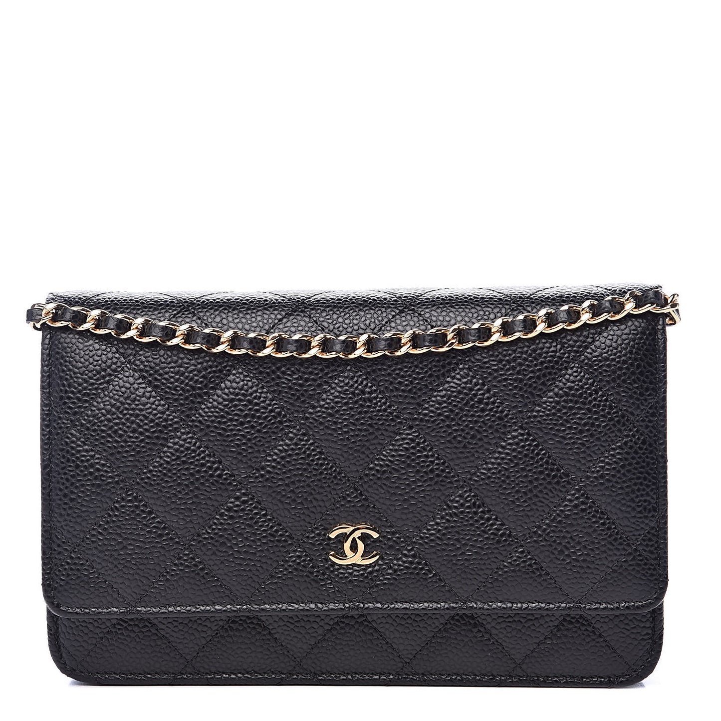 Caviar Quilted Wallet On Chain WOC Black