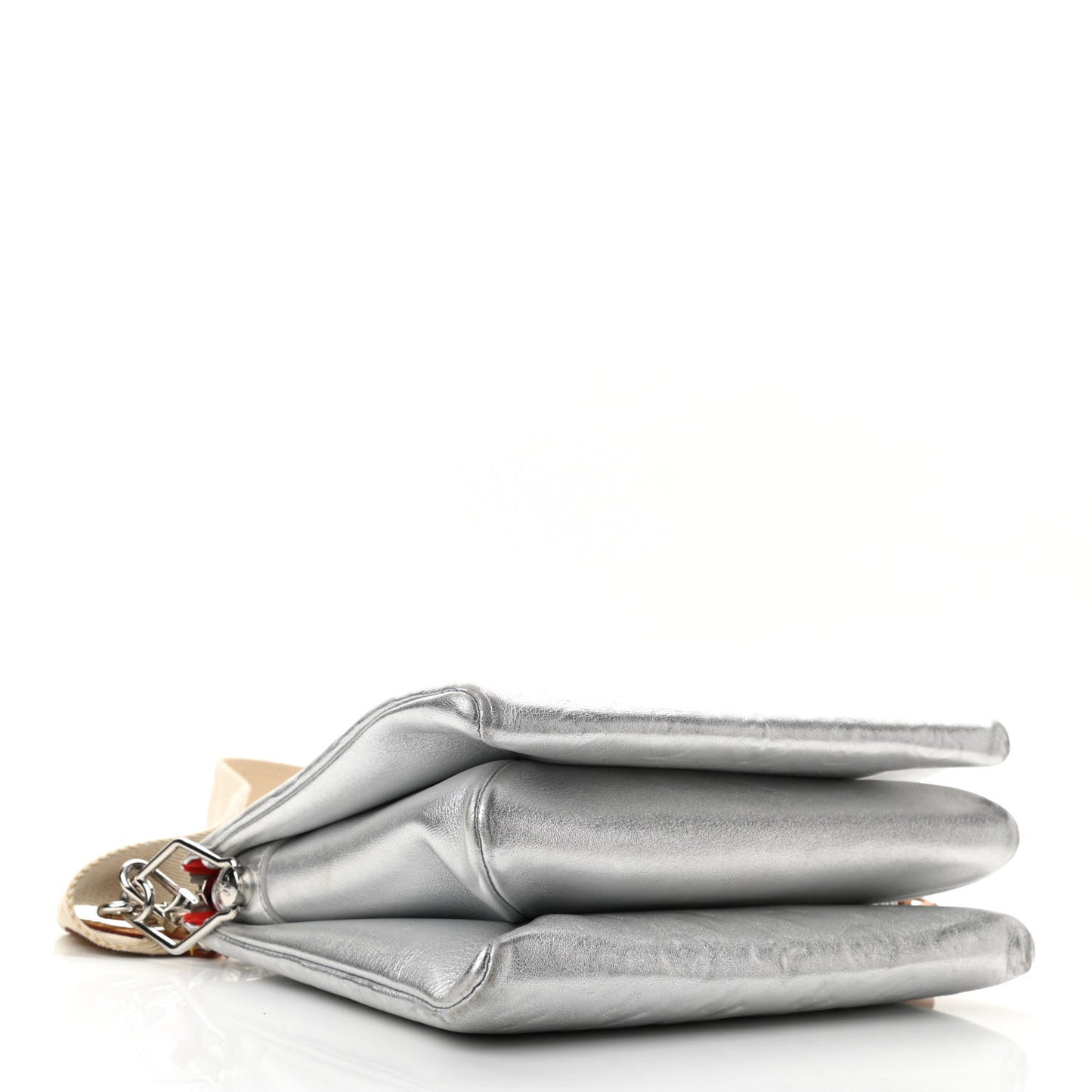 Metallic Lambskin Embossed Monogram Coussin PM Silver