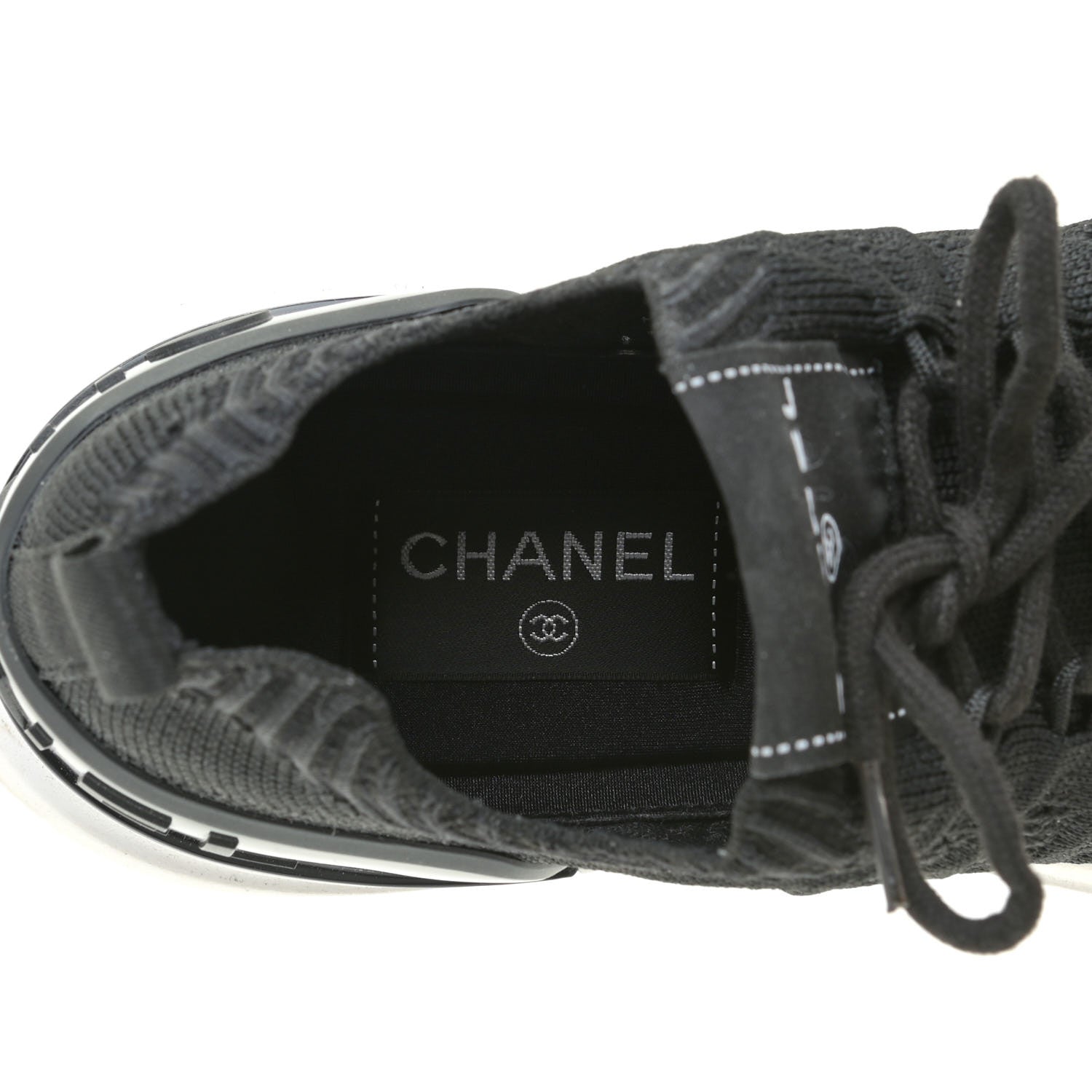 Chanel Fabric Logo Sneakers 39 Black 6 of 8