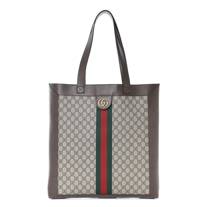Gucci GG Supreme Monogram Web Large Ophidia Vertical Shopping Tote Brown 1 of 10
