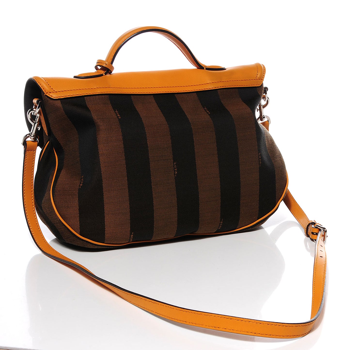 Jacquard Calfskin Pequin Crossbody Tobacco