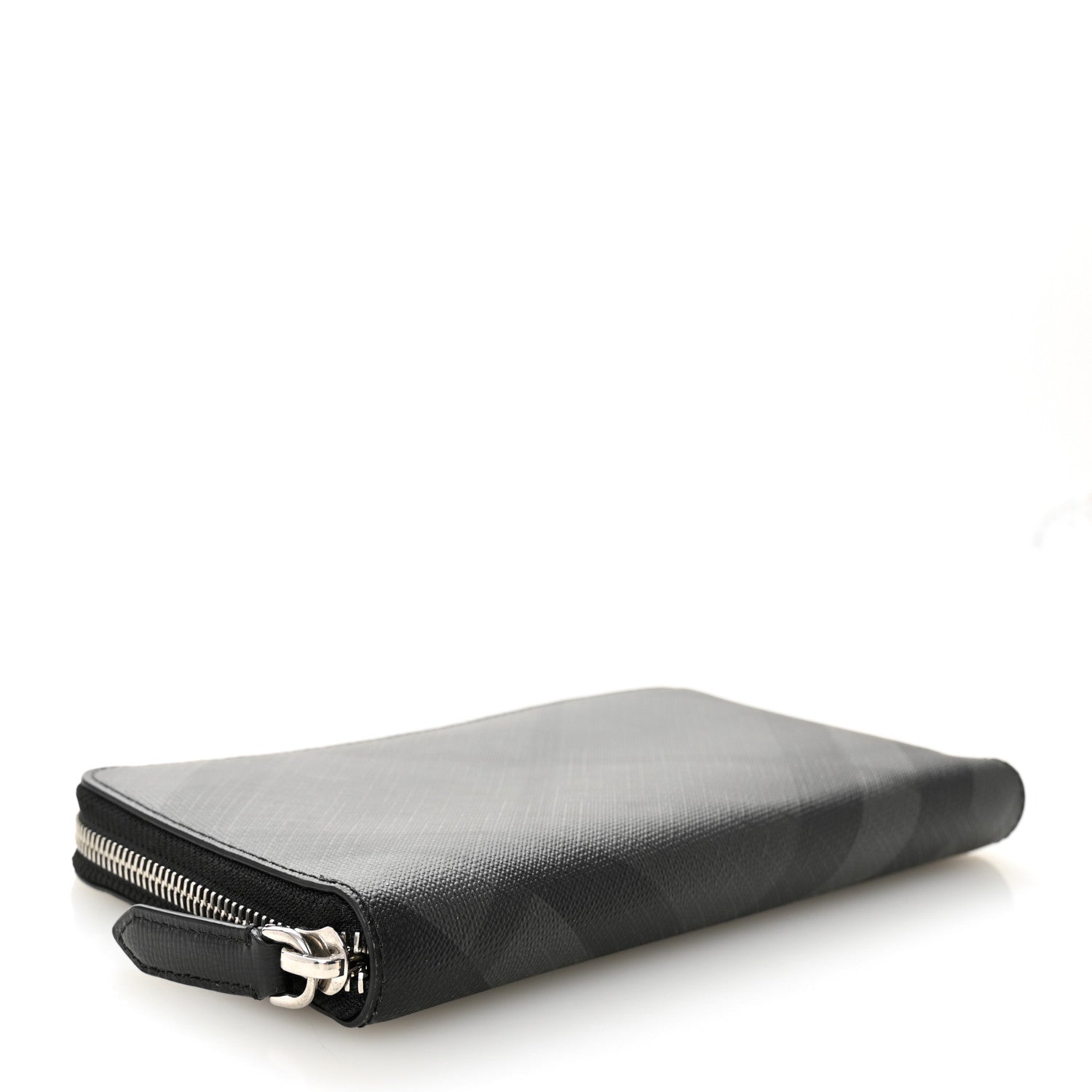 Burberry London Check Long Zip Around Wallet Charcoal Black