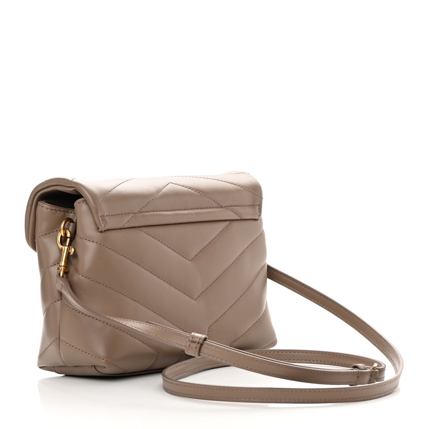 Calfskin Y Quilted Monogram Toy Loulou Crossbody Bag Taupe
