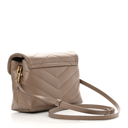 Saint Laurent Calfskin Y Quilted Monogram Toy Loulou Crossbody Bag Taupe 3 of 12