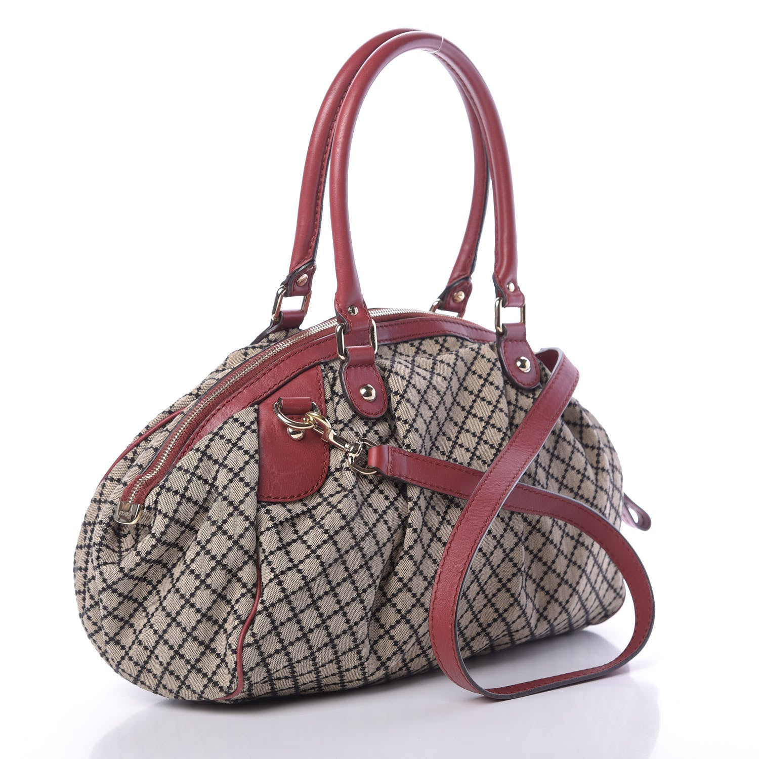 Gucci Diamante Medium Sukey Boston Red 3 of 13