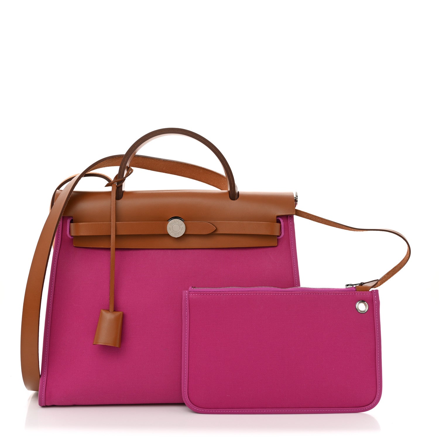 Hermes Vache Hunter Toile Herbag Zip 31 PM Magnolia Fauve 3 of 14