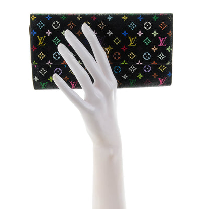 Louis Vuitton Monogram Multicolor Sarah Wallet Black Bleuet 2 of 7