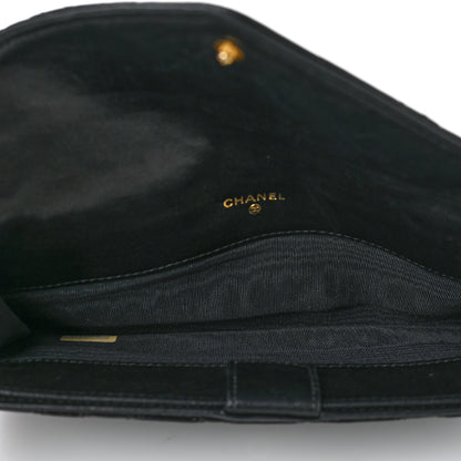 Chanel Lambskin Diamond Stitched Envelope Long Flap Wallet Black 5 of 11