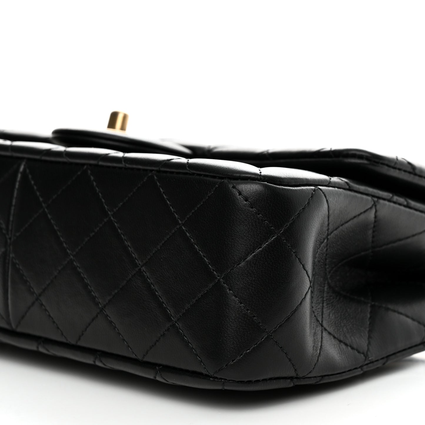 Lambskin Quilted Small Sweet Camellia Flap Black