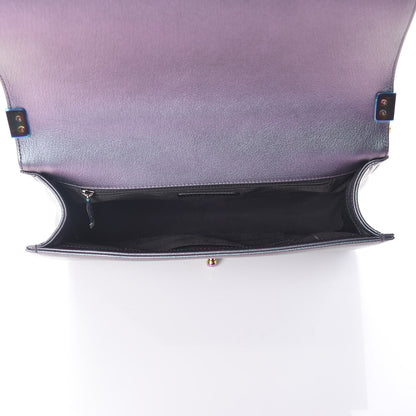 Chanel Iridescent Goatskin Quilted New Medium Boy Flap Purple 5 of 10