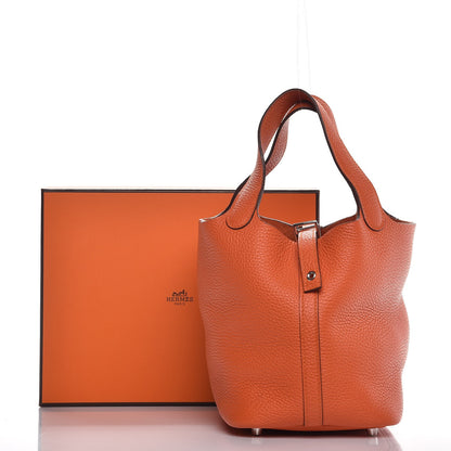 Hermes Taurillon Clemence Picotin Lock 18 PM Feu 8 of 8