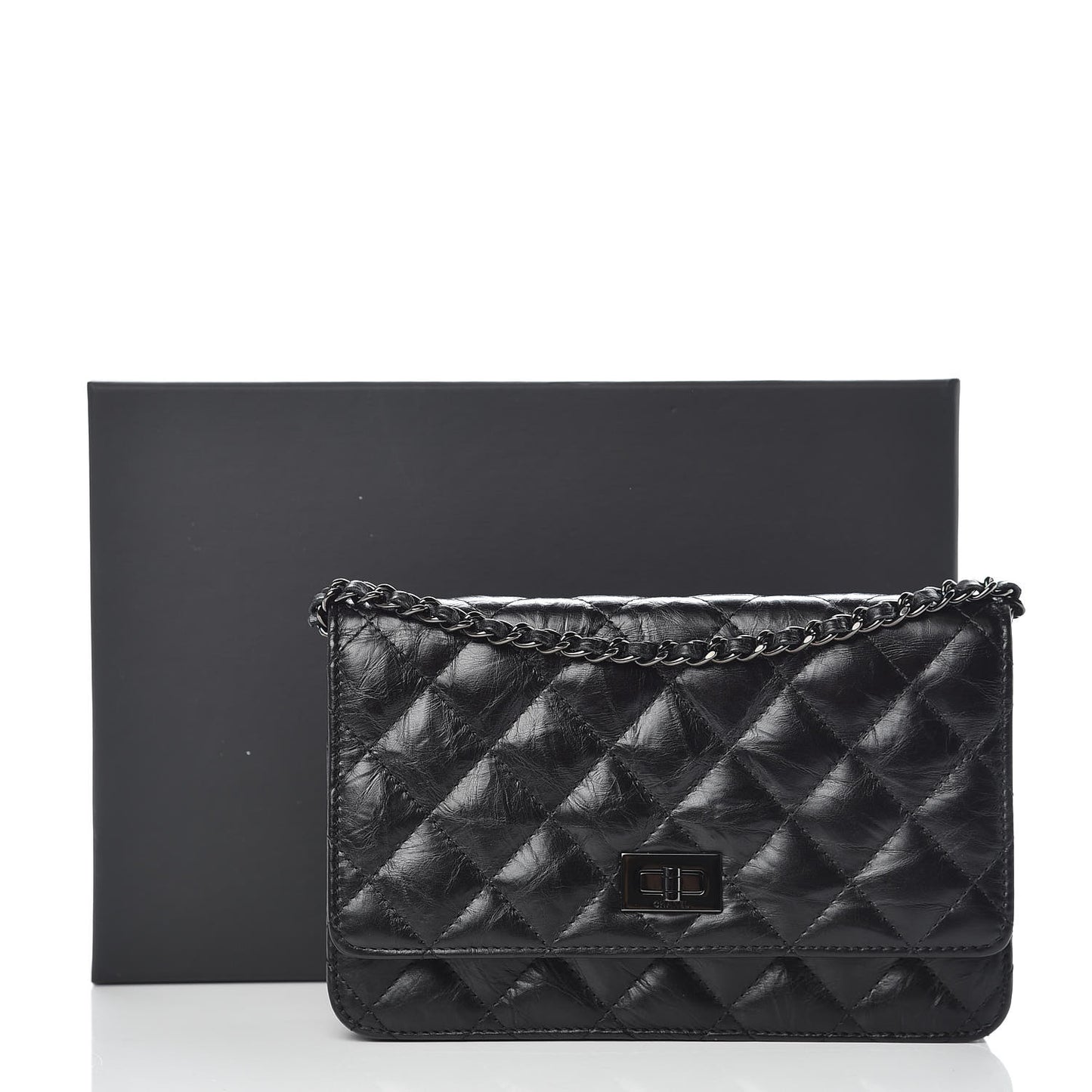 Aged Calfskin Quilted Reissue Wallet On Chain WOC So Black