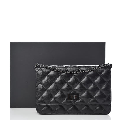 Chanel Aged Calfskin Quilted Reissue Wallet On Chain WOC So Black 11 of 11