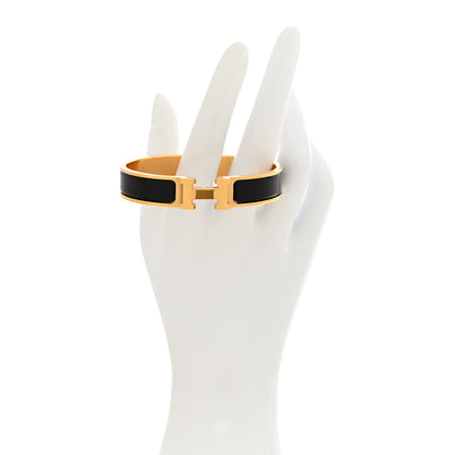 Hermes Enamel Narrow Clic Clac H Bracelet GM Black 2 of 5