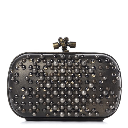 Bottega Veneta Nappa Pearl Embellished Knot Studded Clutch Gold 1 of 9