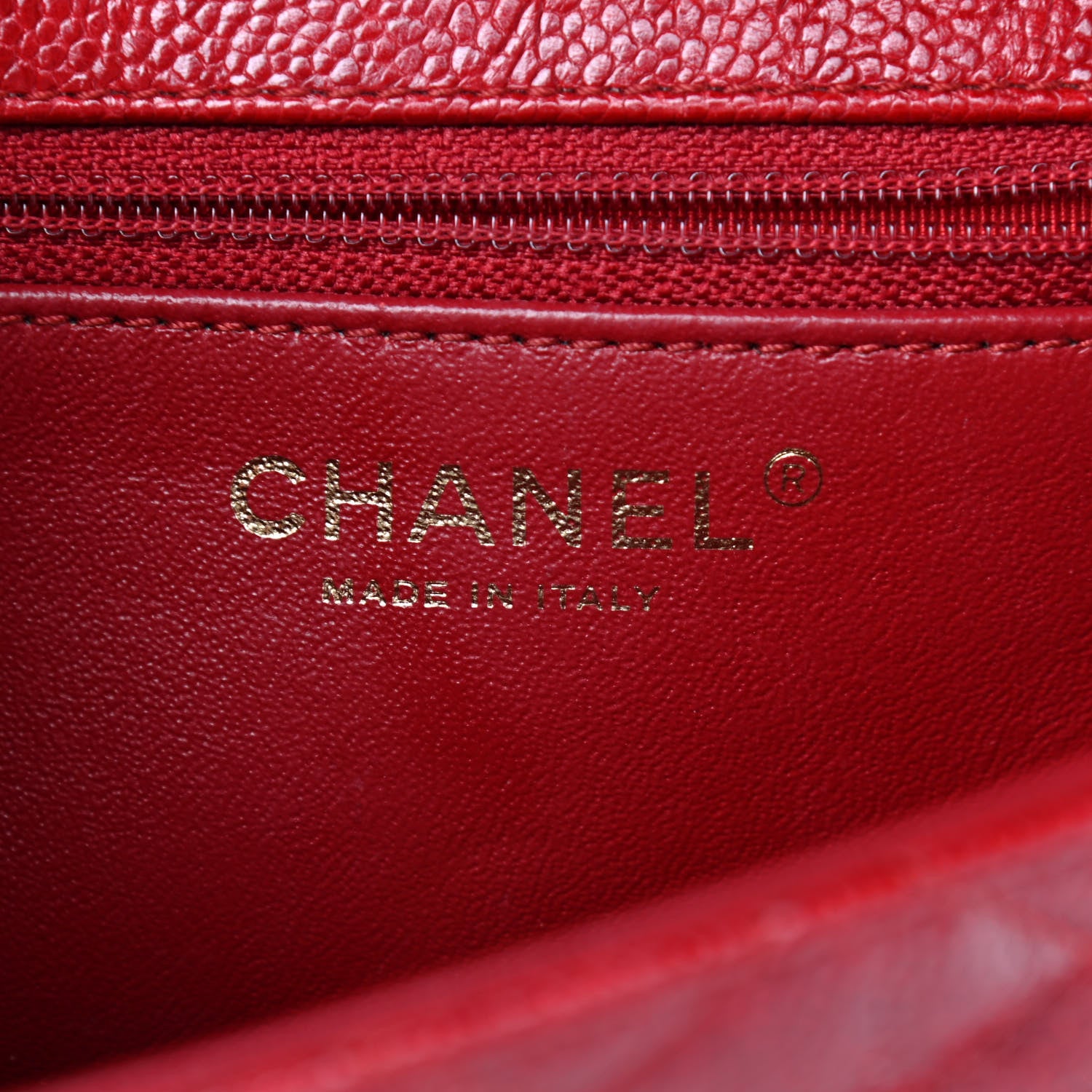Chanel Caviar Quilted Mini Square Flap Red 7 of 10